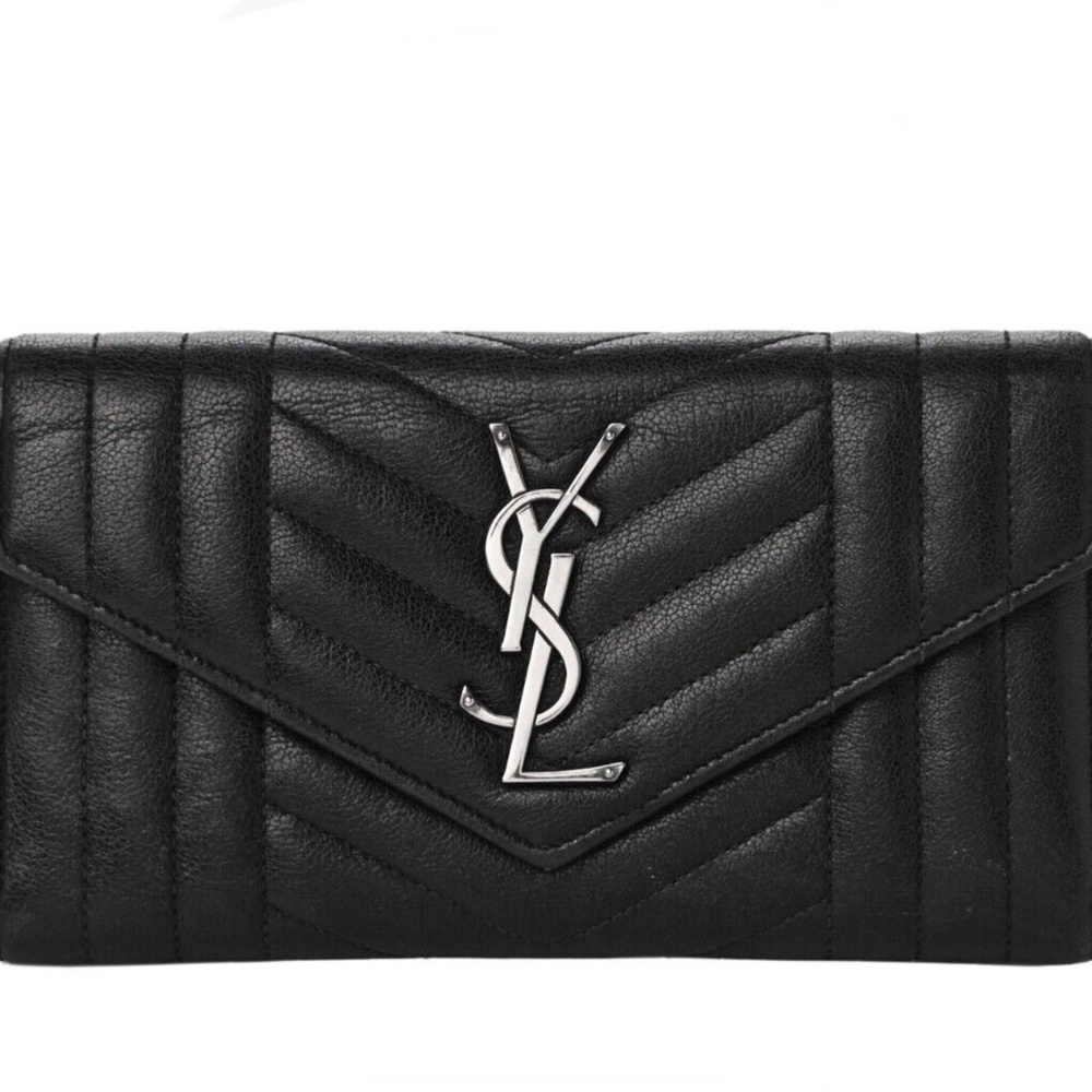 Saint Laurent Lambskin Mixed Matelasse Quilted Large Monogram Envelope - Picture 14 of 14